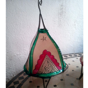 Moroccan Goat Skin Hide Henna Lamp