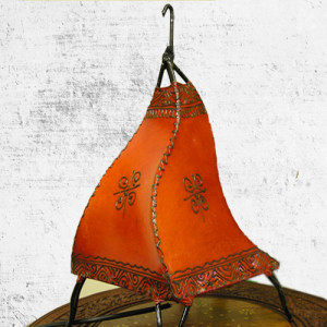 Moroccan Goat Skin Hide Henna Lamp