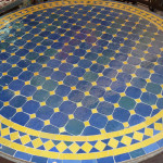 Blue and Yellow 120cm Moroccan Mosaic Tiled Table