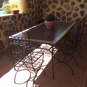 Brown and Beige mosaic table